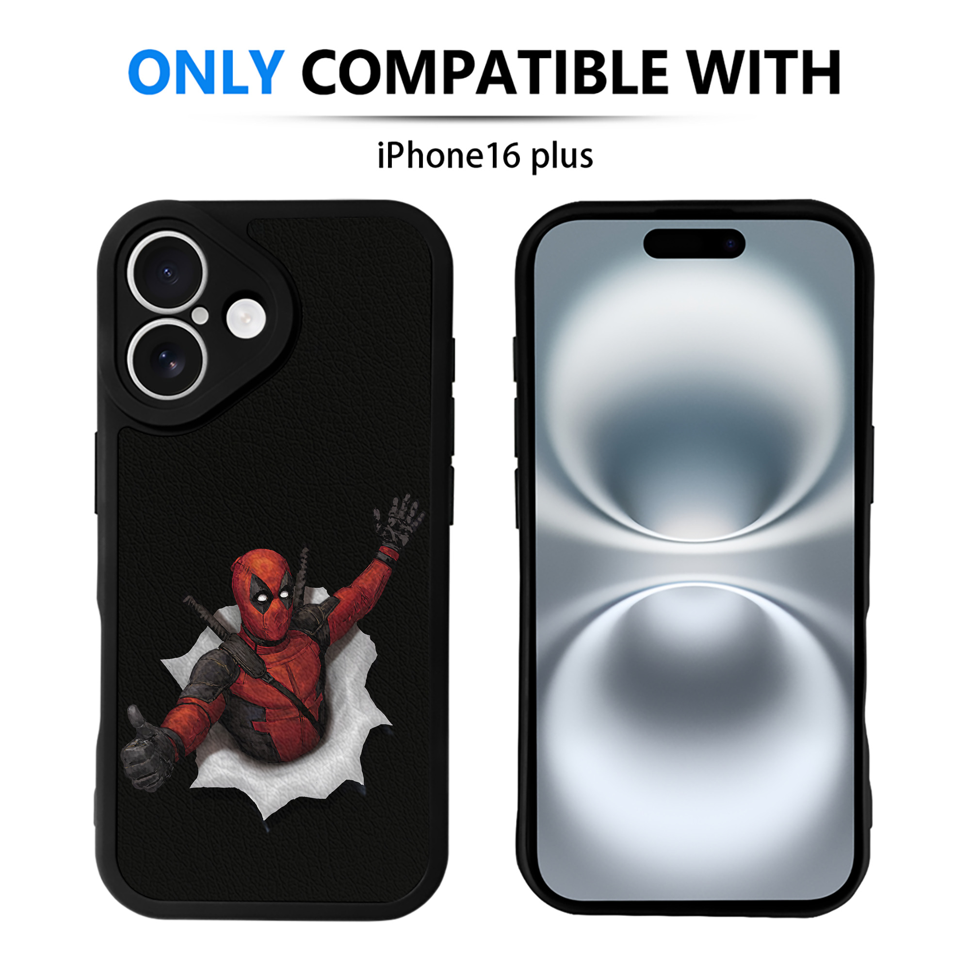 （画像用） Deadpool デッドプール 【iPhone 16シリーズ対応】シリコンスマホケース（レザー調） 材質：シリコン